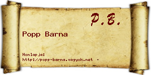 Popp Barna névjegykártya