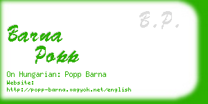 barna popp business card